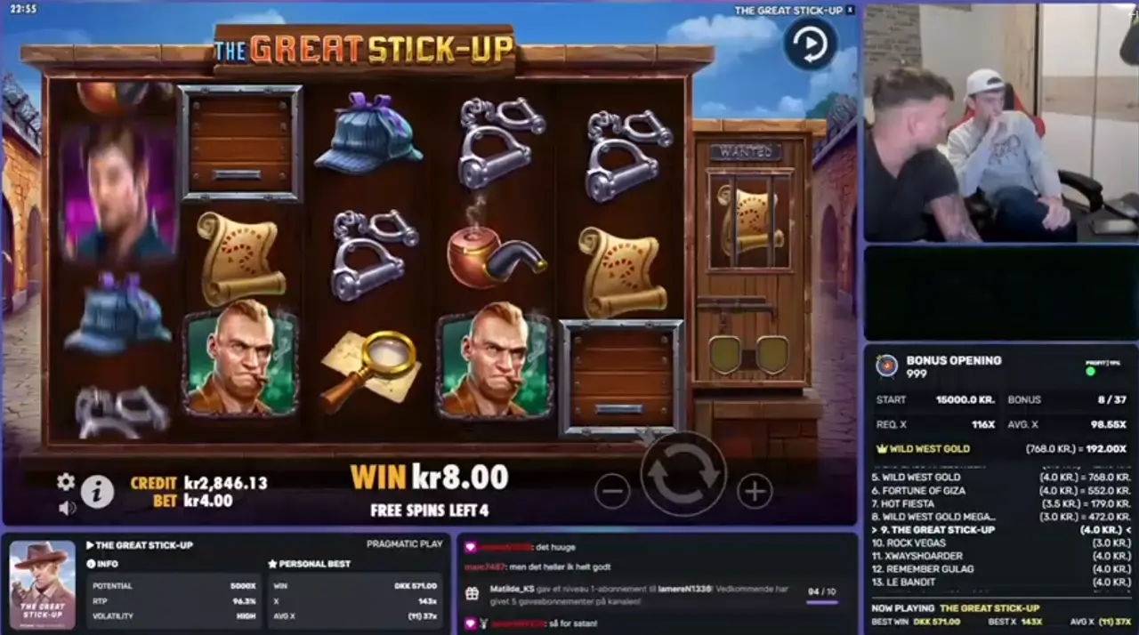 Fedesvinsejer stream – The Great Stick Up slot